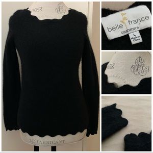 Belle France Black Cashmere Women's Sweater